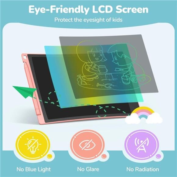 4 Pack LCD Writing Tablet,8.5 Inch Colorful Doodle Board Drawing Tablet for Kids - Picture 5 of 7